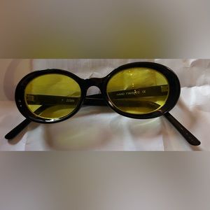 Designer? hand finished yellow black sunglasses sunnies unisex